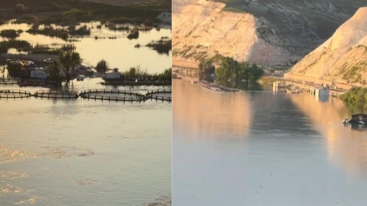 Fırat Nehri’nde Taşkın: Mesire Alanları Sulara Gömüldü