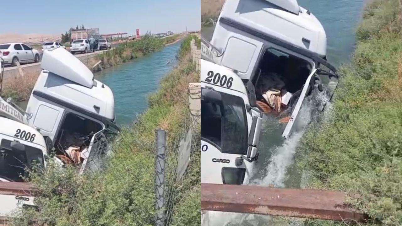 Şanlıurfa-Mardin Karayolunda Kamyonlar Sulama Kanalına Düştü